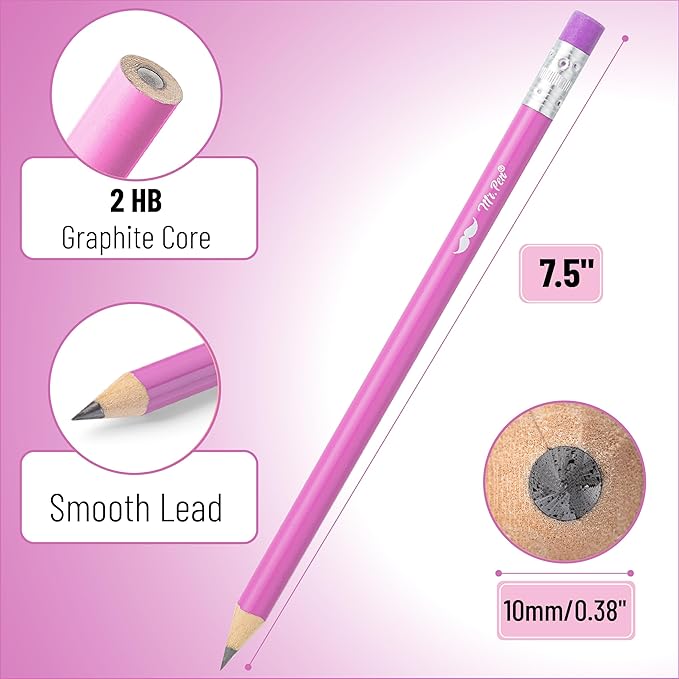 Mr. Pen- Jumbo Pencils, 30 Pack, Colorful Barrels, Smooth Black 2 HB Graphite Cores, Large Preschool Pencils, Smooth Writing Lead for Kindergarten, Kids and School Supplies