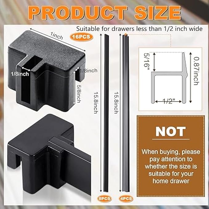 28 Pcs Hanging Files Rail Clip Set 4 Plastic Files Cabinet Rails 8 Filing Clips 16 Hanging Folder Bars Filing Cabinet Inserts File Hangers for File Cabinets with Side Thickness Less Than 1/2 Inch