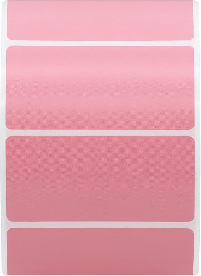 Hybsk 2.25x1.25 inch Color Direct Thermal Labels for Shipping, Barcodes, Address, Compatible with Rollo Label Printer & Zebra Desktop Printers (2.25"x1.25",Pink)