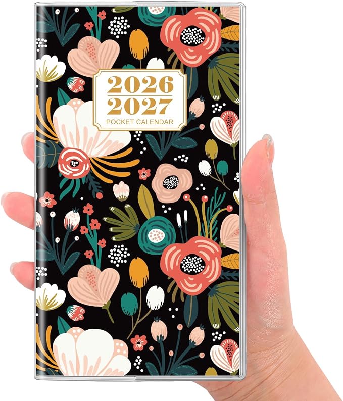 SKYDUE Pocket Calendar 2026-2027, 24-Month Small Monthly Pocket Planner Jan 2026- Dec 2027 for Purse, 6.7" X 3.7", Perfect for On-the-Go Planning and Organization