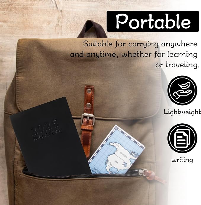 Planner 2026 Weekly and Monthly Planners for Purse 5.5" x 3.9"Cute Small Daily Academic Calendar 320page Hardcover Planning Agenda Book Academic Planner Vegan Leather Softcover, Goal Tracker Organizer Planning for Daily Schedule School Office Schedule ...