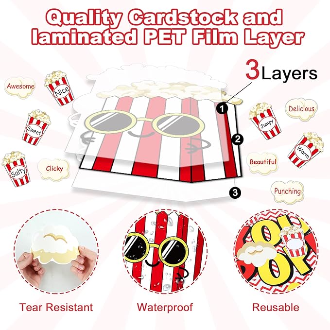 Popcorn Cutouts Reading Popcorn Classroom Bulletin Board Decorations Reading Makes You Pop Movies Themed Birthday Party Supplies for Toddler Kids Students Classroom