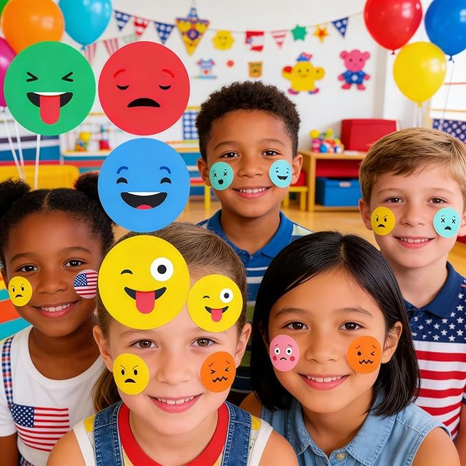 500 Pcs Smiley Face Stickers - 1 Inch Self-Adhesive Emoticon Reward Labels for Kids Classroom, Teachers, Party Favors, Scrapbooking, Packaging, School Supplies