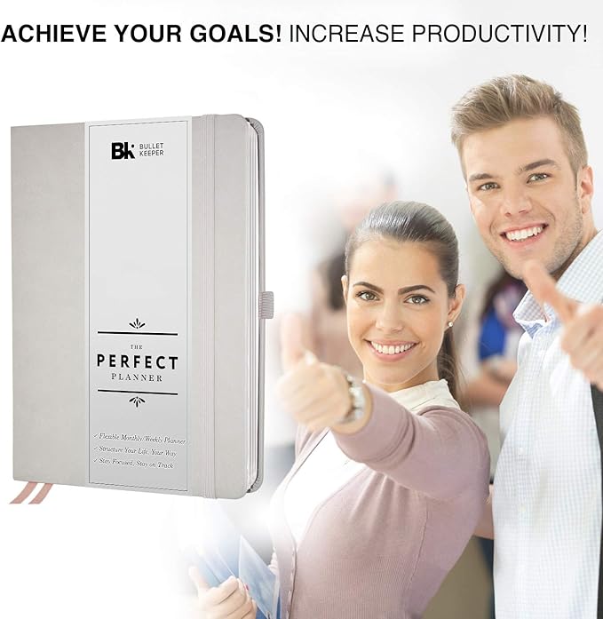 BK UNDATED Yearly Weekly/Monthly Planner 2026-27 Daily Planner Agenda & Personal Organizer to Increase Productivity, Academic Planner w/Sticker Set. A5 (5.8 x 8.3) - Gray Hardcover