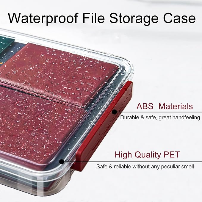Clear File Storage Box with Lids, A4 Storage Box for 8"x11" Paper, Plastic A4 Container, Stackable Magazine File A4 Paper Project Case Bins, Desk Organizer Office Invoice Document