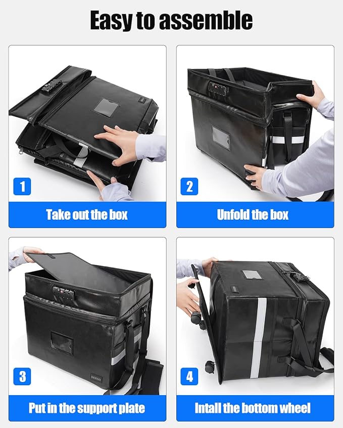 DEEGO Rolling File Box, Fireproof Document Box with Wheels Multi-Layer Water-Resistant File Organizer Portable file Cabinet Document Safe filing box for Home Office for Hanging Letter/Legal Folder
