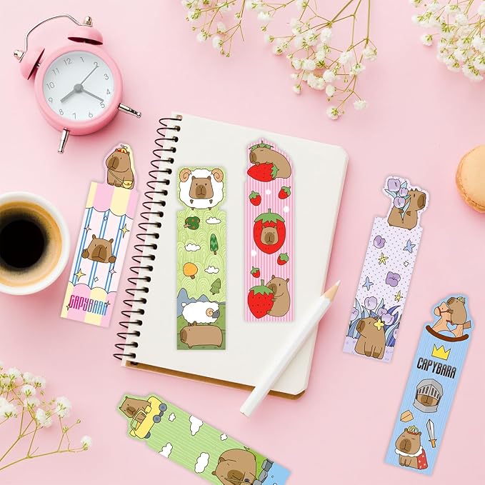 30pcs Capybara Bookmarks, Adorable Animal Design for Book Lovers, Durable and Cute Reading Accessories for Kids and Adults, Student Stationery Supplies Gifts