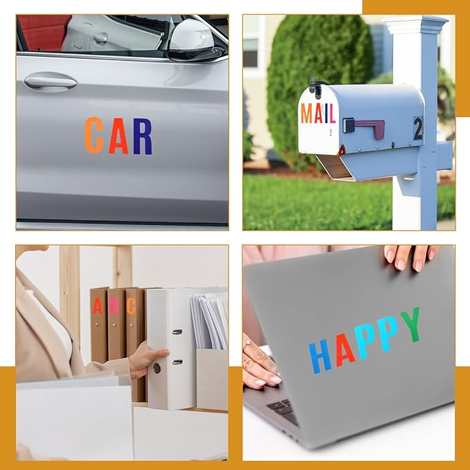9 Sheets Letters for Bulletin Board Poster Board Large Letters Stickers 3 Inch Stick on Letter Self Adhesive Vinyl Waterproof Alphabet Stickers for Bulletin-Board Letter Mailbox Home Decor (Colorful)