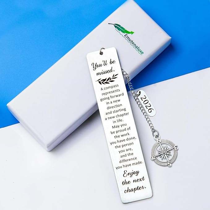 Retirement Gifts, Coworker Leaving Farewell Going Away Goodbye Gifts for Friends Nurse Boss Teacher Employee, Come with A Gift Box, Durable Lightweight Bookmark, Made of Stainless Steel, Page Holder