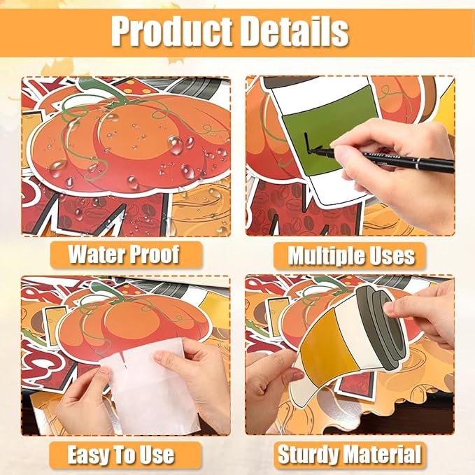 Fall Coffee Cup Bulletin Board Set – “We are Pumpkin Spice and Everything Nice” Pumpkin & Coffee Cutouts for Autumn Classroom Décor, Thanksgiving, Halloween and Fall Bulletin Board Display