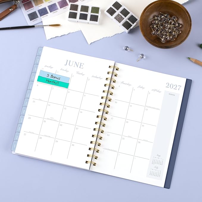 Cambridge Planner 2026-2027 Weekly & Monthly Academic 12-Month July-June, 5-1/2" x 8-1/2", Leah Bisch, Bow Trellis (LB52-200A)