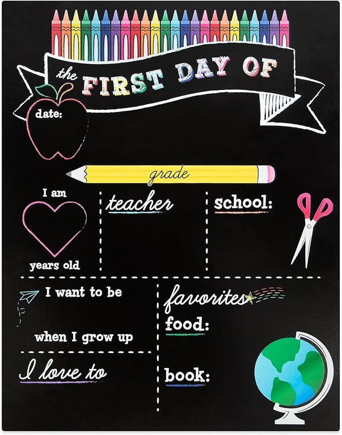 Office Depot® First/Last Day Chalkboard Sign, 14" x 11", Black