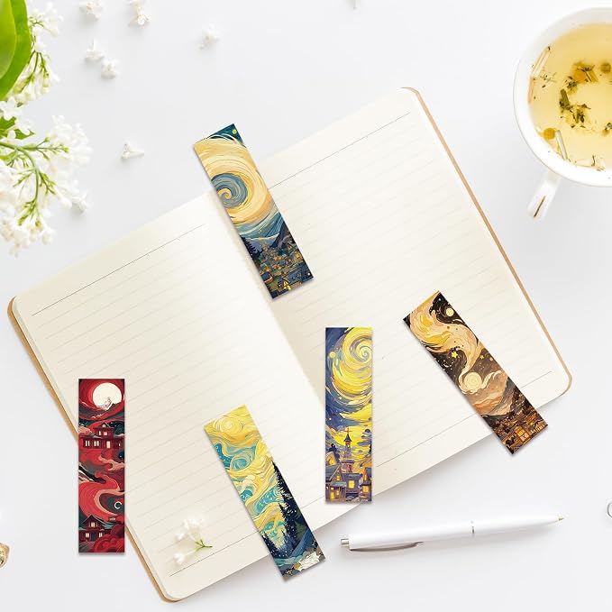 30 Pcs Fantasy Bookmarks for Kids Aesthetic Bookmark Watercolor Magic Bookmark for School Office Students Teens Book Reading Lovers Classroom Favors