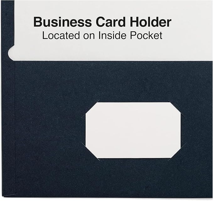 Staples 2‑Pocket Folder, Navy Blue, Letter‑Size Document Folder, Durable Lightweight Paper Folder for School, Office & Home Organization
