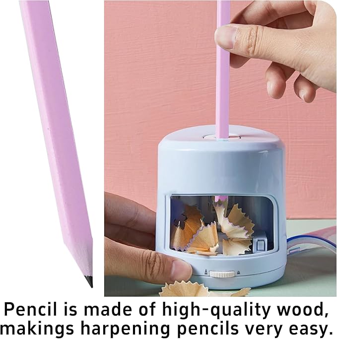 24Pcs HB Graphite Triangular Grip Wood Pencils with Eraser for School, Drawing and Sketching, and Office Use(Purple)