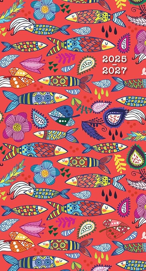 2026 Pocket Planner: 2-Year-Plus Monthly Pocket Calendar Book (24-Month): January 2026 - December 2027, Purse Size 6.5" x 3.5", Fun Fish