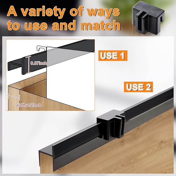 14 Pcs File Cabinet Rails Set 1/2 Drawer Sides Hanging File Rail Clips PVC Storage Folder Plastic Clips for Drawer Holder Organizer(Plastic)