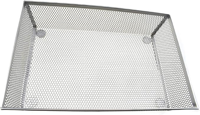 HAHIYO Stackable Mesh Tray Cup 9 x 6 x 2 inches Sturdy Container for Desk Drawer Organizer Collection for Home Office School kitchen Soft Foam Feet No Sharp Edges 1 Pack Silver