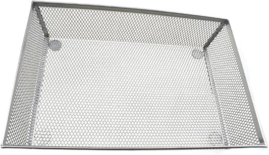 HAHIYO Stackable Mesh Tray Cup 9 x 6 x 2 inches Sturdy Container for Desk Drawer Organizer Collection for Home Office School kitchen Soft Foam Feet No Sharp Edges 1 Pack Silver