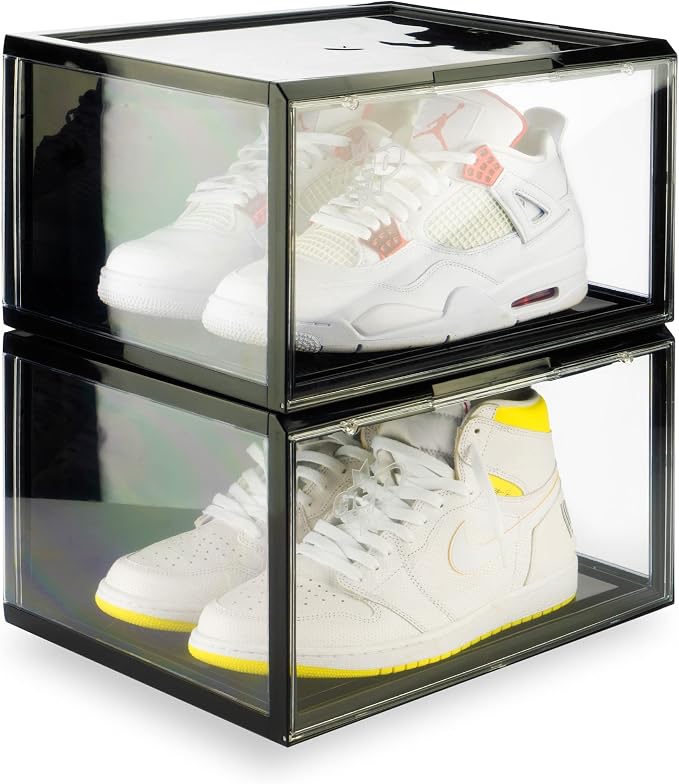 Crep Protect Crates Shoe Storage Box - Ultimate Sneaker Crates 2.0, Shoe Organizer, Stackable Shoe Crates (2 Crates Per Pack)