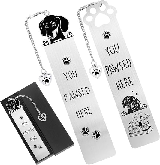Dachshund Bookmark Funny Dog Gift - Shejdgart 2PCS Dachshund Gifts for Dachshund Lovers Unique Dog Mom Gifts for Dog Lovers Gifts for Women Dog Owners Birthday Galentines Valentines Gifts