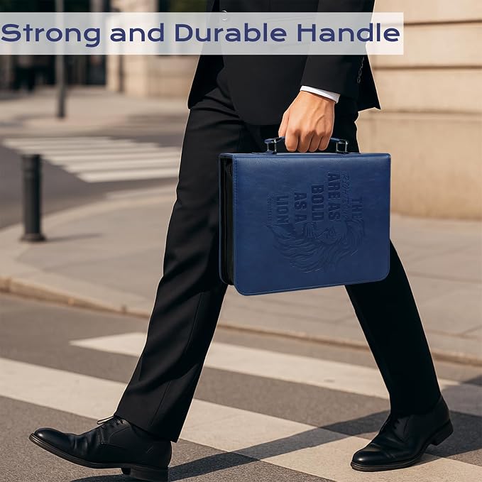 XKDOUS 20 Pcs Men's Bible Cover Kit Leather Carrying Book Cases Large Bible Bag with Handle, Study Supplies Carrier Organizer Father Day Christian Gift for Dad, Mom, Men, Women