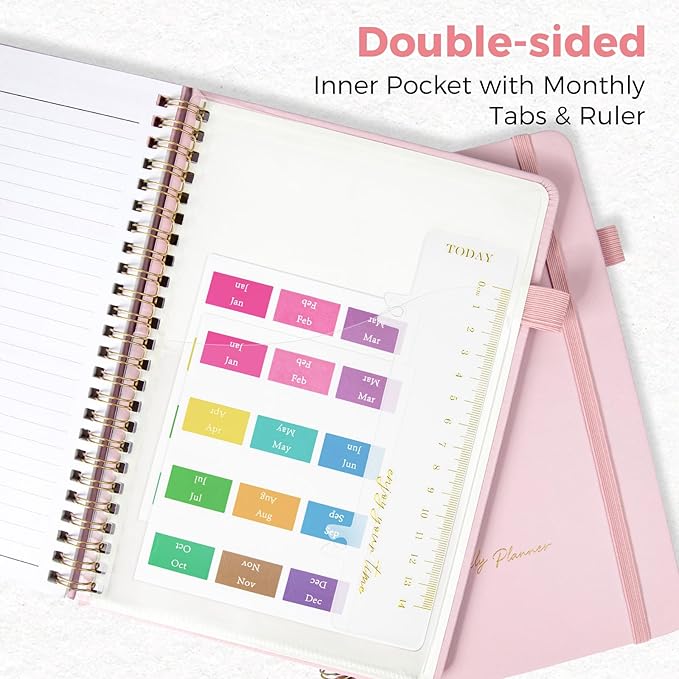 Oucaru Undated Weekly Planner, 8.5"x11", A4 Size To Do List Notebook with Goal & Habit Tracker Organizer, 52 Weekly Planner Notebook with Spiral Binding for Office Home School Supplies