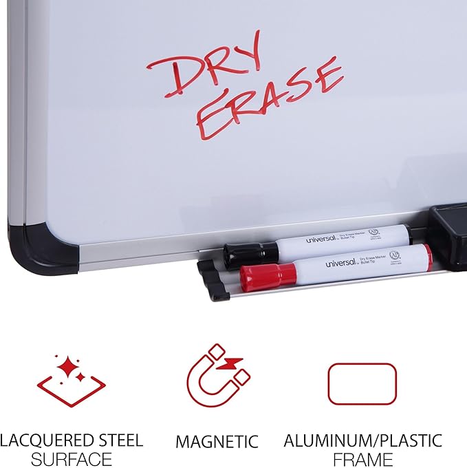 Universal One Magnetic Easel Style Dry Erase Board, 36 x 24" (43733)