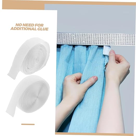 Alipis Self-Adhesive Strips for Curtains Double Face Tape Heavy Duty Hook and Loop Fastener Strips for Window and Door Mounting