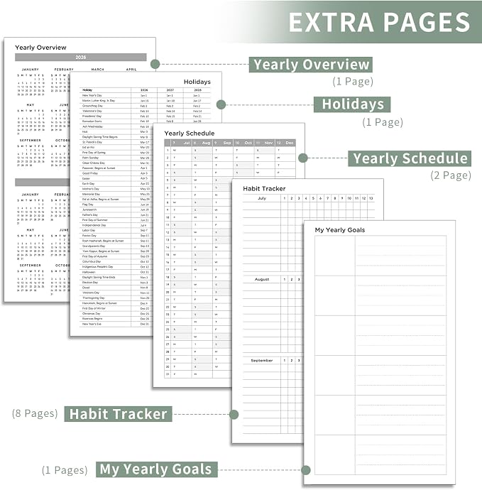 AHGXG Pocket Calendar 2026-2027, July 2026 - June 2027, Academic Planner, Weekly and Monthly, Small Size for Purse, Hardcover, 12-Month Tabs, for Women, School, 3.9"X 6.7" (Sage Green)