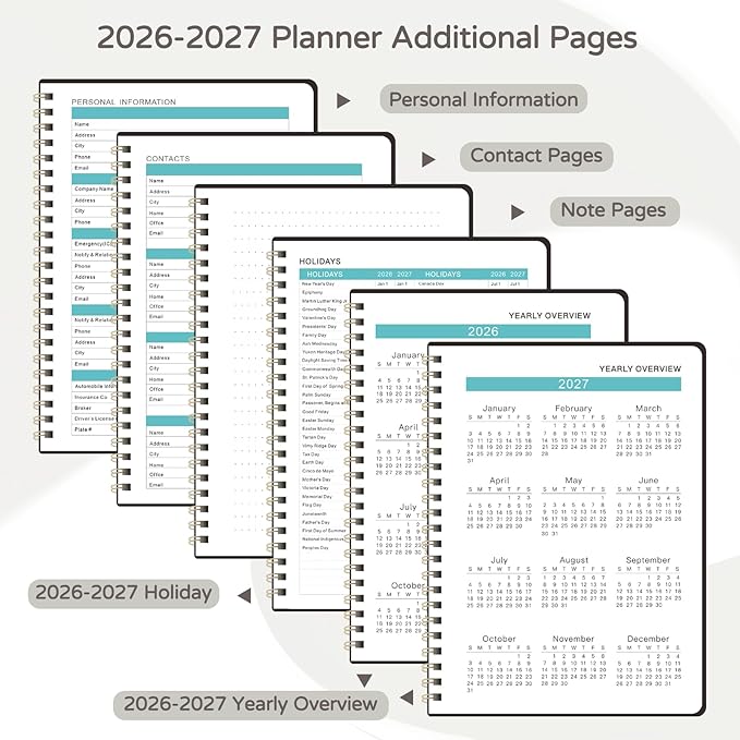 Monthly Planner 2026-2027, 2 Year Calendar 2026-2027 (Jan 2026 - Dec 2027), 7" x 10", 26-27 Monthly Calendar Planner, 24-Month Planning Book for Home School Office Supplies