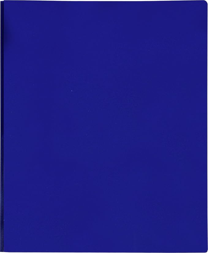 Lion 2-Pocket Plastic Folder with Fasteners, Dark Blue, 1 Folder (92310-BL)