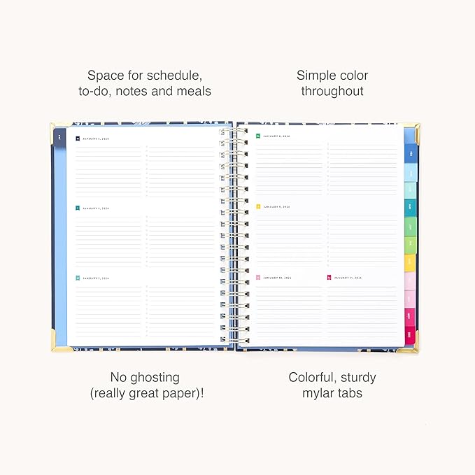 Simplified 2026 12-Month Spiral Weekly Planner — Poppy Posies — January 2026 - December 2026, Calendar Year Organizer with Stickers, Pockets, and Keepsake Box