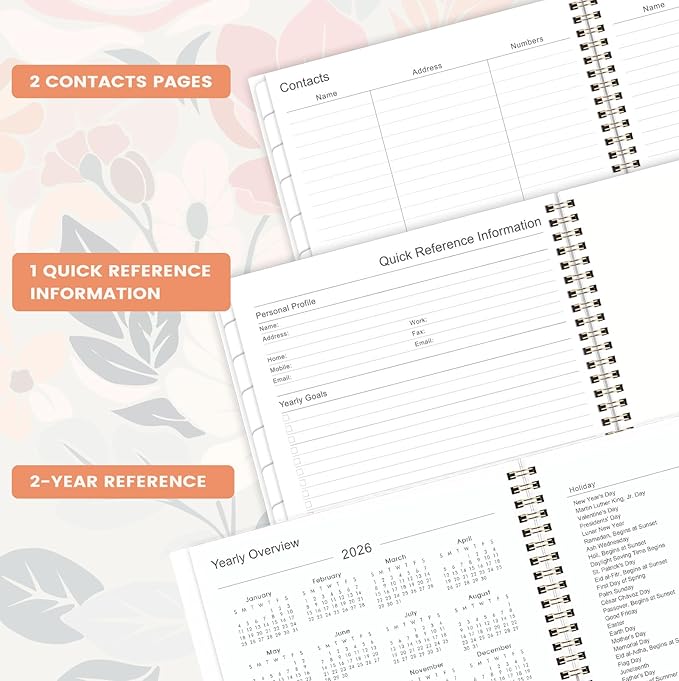 2026 Planner - Planner 2026, 2026 Planner Weekly and Monthly, Jan. 2026 - Dec. 2026, 8.5" x 11" Calendar Planner with 12 Monthly Tabs, Inner Pocket, Daily Organizer