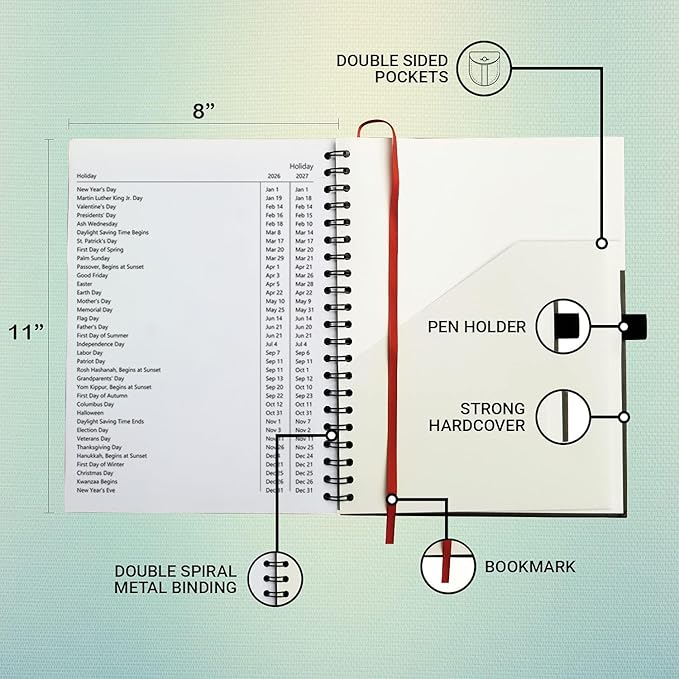 Business Appointment Book with 15-Minute Slots, Undated 2-Year Planner, Large Hardcover, Multiple Schedules, Daily/Hourly