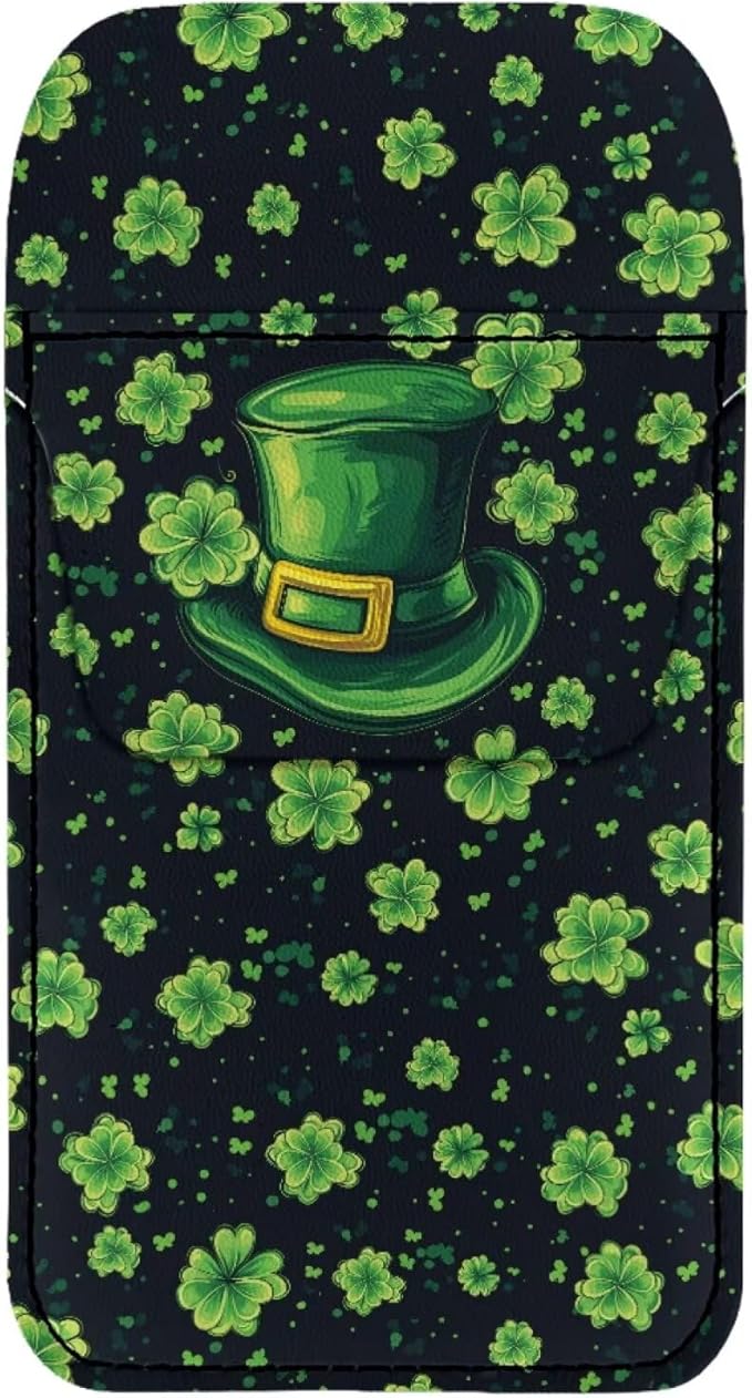 chaqlin St. Patrick Top Hats Print Pocket Protector, PU Leather Organizer, Pocket Pouch for Men Women Shirt Lab Coat for School Office Hospital Supplies