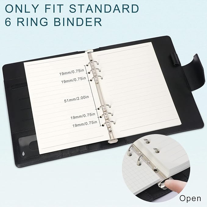 A6 Refill Paper, [3 Pack] Toplive 100GSM Thick Refillable Paper 6 Hole Filler Inserts Loose Leaf Paper 135 Sheets (270 Pages) for 6 Ring Binder Journal Notebook-Lined Paper