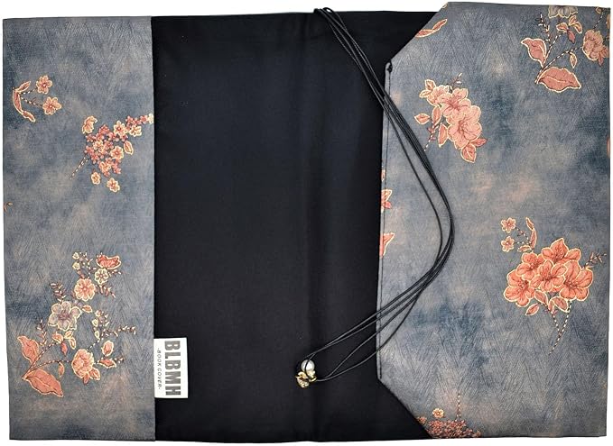 BLBMH 10x7 Book Cover | Handmade Non-Stretch Fabric Bible Cover with Bookmark | Washable Large Hardcover Paperback Protector | Privacy Reading Gift for Women - Flower