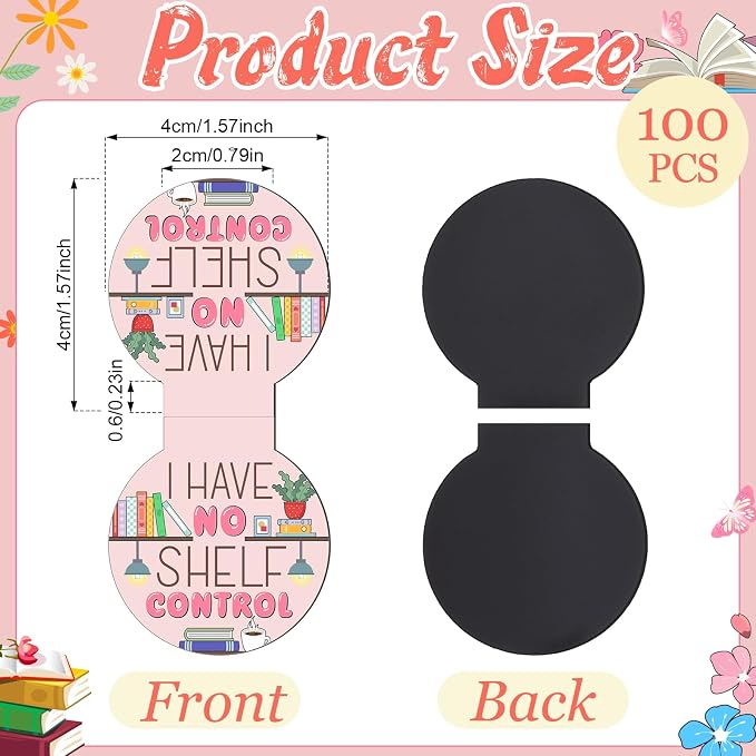 AmazingSpark 50 Pcs Flowers Magnetic Bookmarks Bulk Magnet Reading Awards for Book Lover Motivational Book Marker Clips for Library Office Incentives