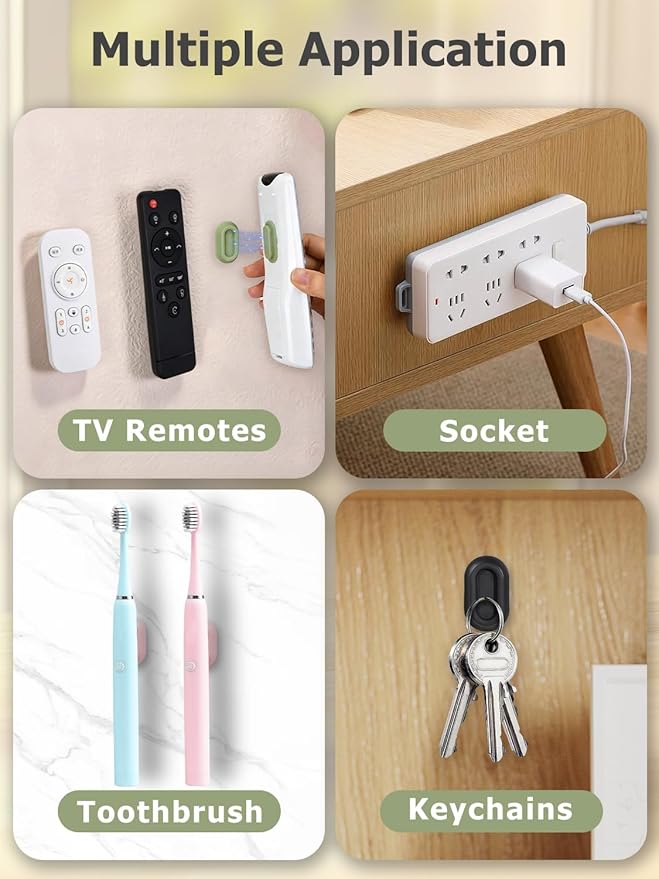 Remote Control Holder Wall Mount, 5 Pcs Drill-Free Magnetic Remote Control Holder for TV Fan Air Conditioner Remotes RV Storage and Organization