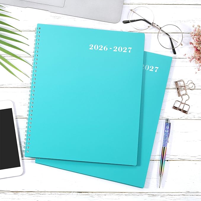 Monthly Planner 2026-2027 - JUL 2026 - DEC 2027, Academic Planner 2026-2027, Monthly planner/Calendar with Pocket, Contacts and Passwords, Twin-Wire Binding - Coloful Tabs, Waterproof Cover ( 9" x11", Blue)