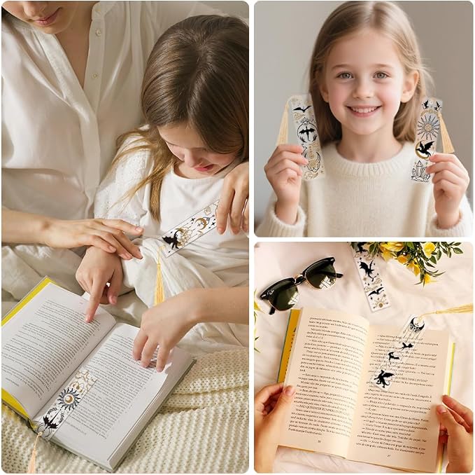 Peacoblue 30pcs UV DTF Bookmarks Transfer Stickers Wraps Magic and Dragons for Women Men Reading, Waterproof Bookmarkers Decal(No Blank Bookmarks) for Acrylic Plastic Metal Blank Bookmark