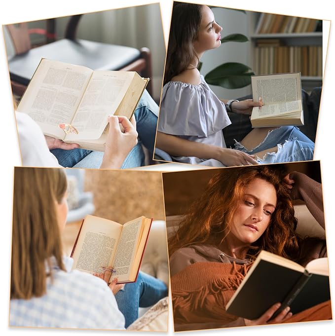 YUXIANLB Book Page Holder for Reading, 4 PCS Dried Flower Resin Transparent Bookmark, Thumb Book Page Holder Reading Accessories for Reading Lovers, Gifts for Bookworm, Literary, Students and Teachers