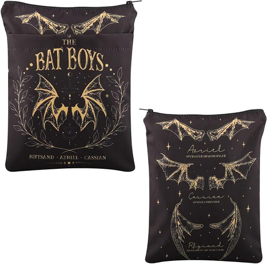 B Boys Book Sleeves Fantasy Book Sleeve Gift Book Merch Rhy-Sand Azriel Cassians Book Sleeve Bat B-oys Fan Club Book Cover (Black, B Boy BS)