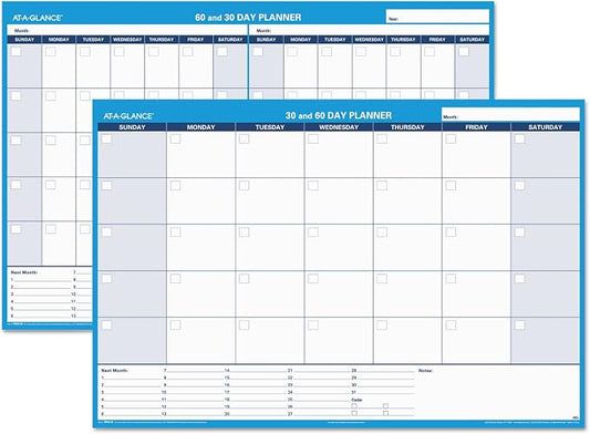 AT-A-GLANCE AAGPM33328-30/60-Day Undated Horizontal Erasable Planner, Wall Calendar