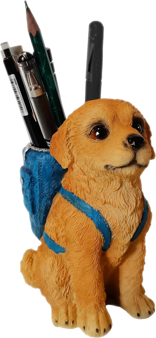 Dog Pen Holder for Desk Pen Pencil Cup Creative Desktop Pen Organizer Pencil Cups for Desk Unique Accessories Decor for Home Office School Gift for Dog Lovers (Golden Retriever)
