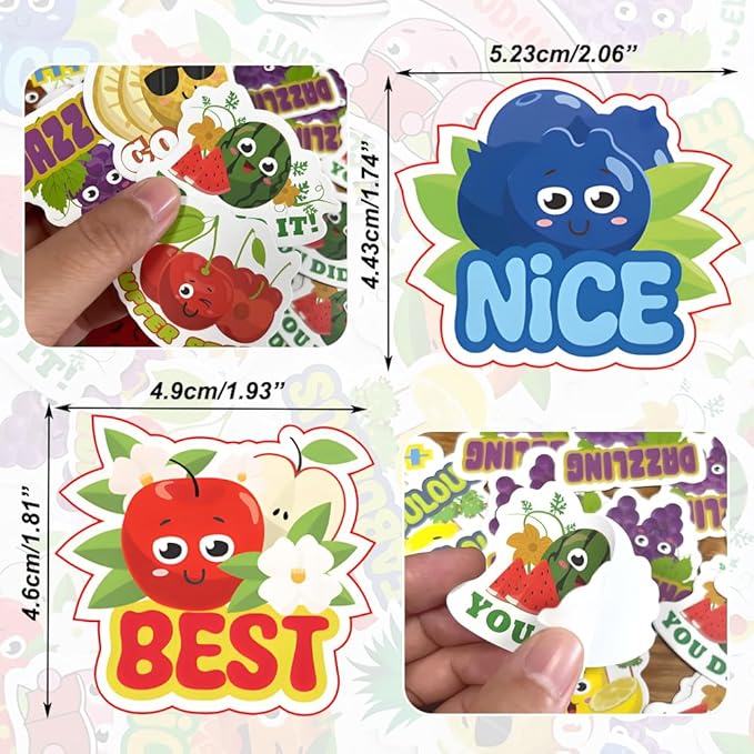 180PCS Scratch and Sniff Stickers for Teens, Large Scented Smelly Fruits Reward Stickers, Motivational Incentive Fun Decals with Positive Words for Students Teachers Chart School Supplies, 12 Designs