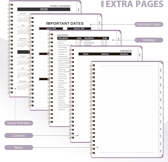 2026 Planner, Weekly and Monthly Calendar Academic Planner, Jan 2026 - Dec 2026, Planning Agenda Book for Desk Accessories and School Supplies - Letter Size(8.5'' x 11'')