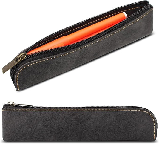1 Piece Pen Bag Holder Pouch Stationery Portable Organizer Compact Premium Faux Leather Storage for Business Person