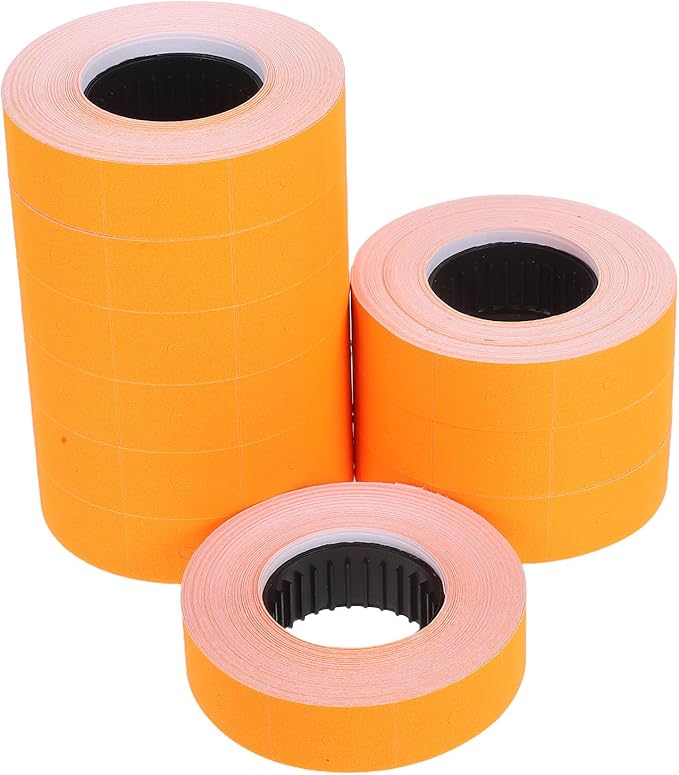 Luxshiny 10 Rolls Price Marker Labeler Paper for 6600 Double Line Orange Price Label Stickers 500 Labels Per Roll for Office and Retail